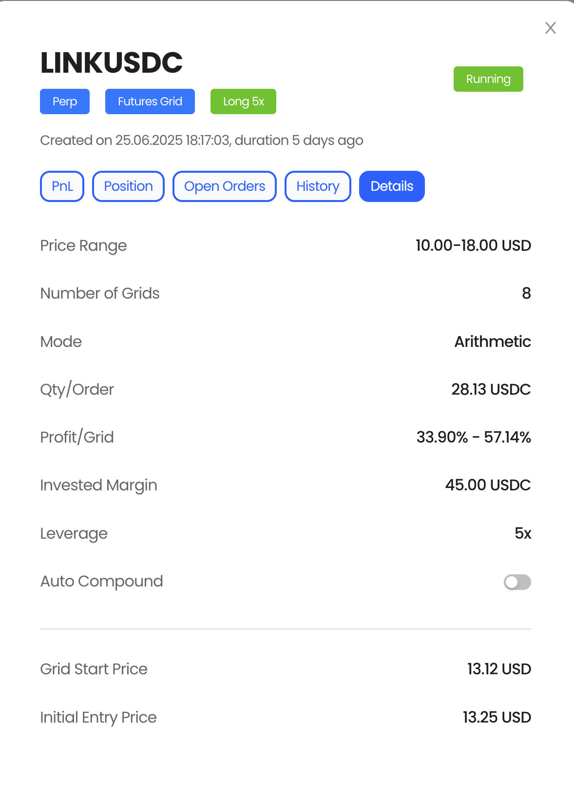 Bot Details View