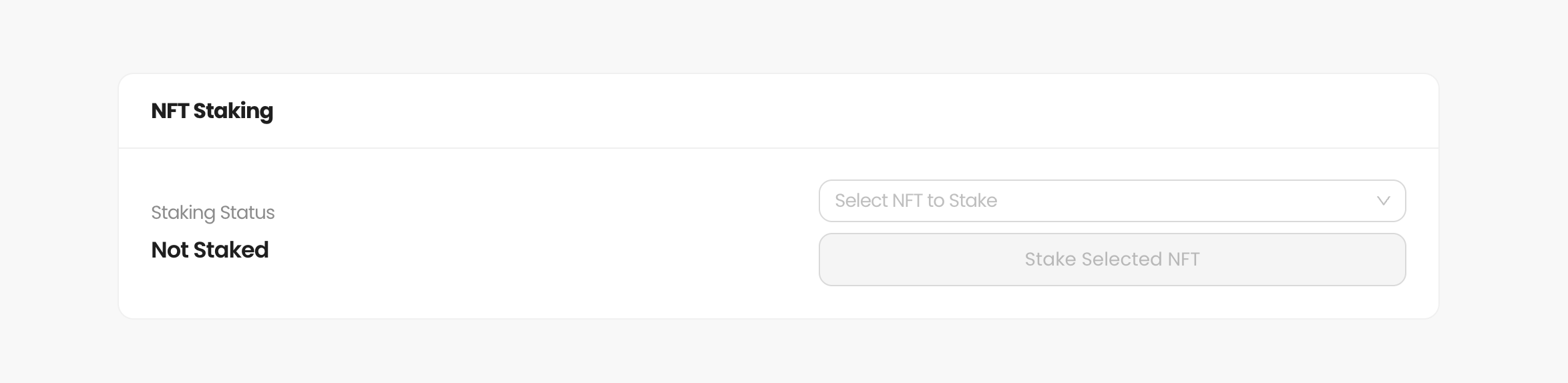 Stake NFT Interface