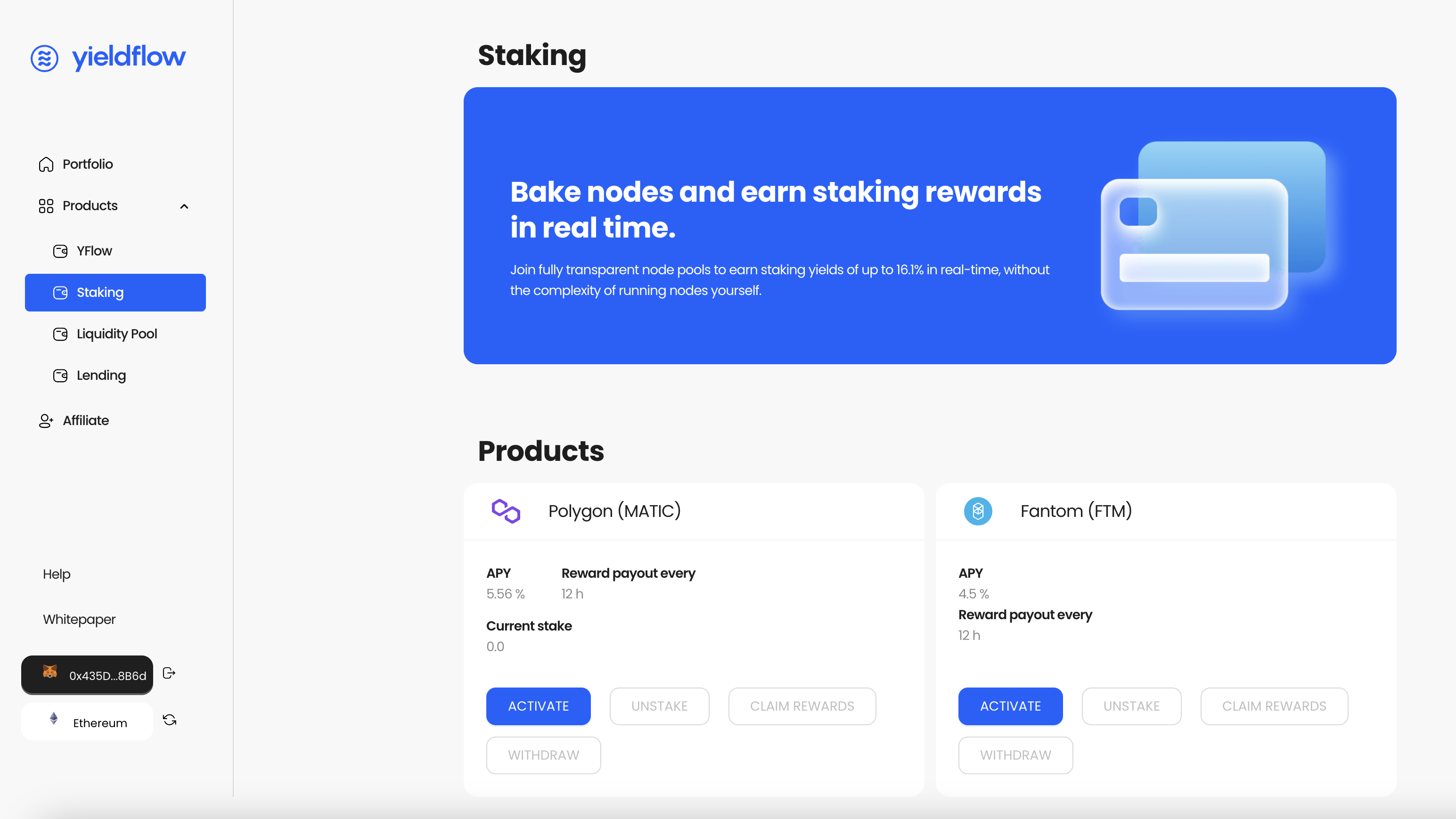 Yieldflow Staking Interface